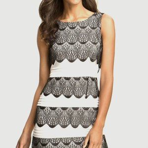 BCBG Black and white lace cocktail dress
